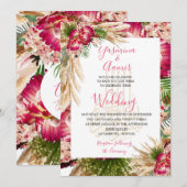 Islamitische Bismillah Pampas Protea Floral Weddin Kaart (Voorkant / Achterkant)