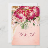 Islamitische Bismillah Pampas Protea Floral Weddin Kaart (Achterkant)