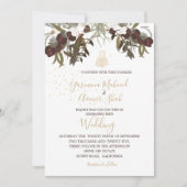 Islamitische Bismillah Rustic Floral Gold Wedding Kaart (Voorkant)