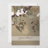 Islamitische Bismillah Rustic Floral Gold Wedding Kaart (Achterkant)