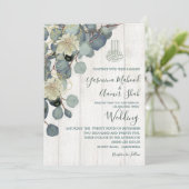 Islamitische Bismillah Rustic Wood Floral Wedding Kaart (Staand voorkant)