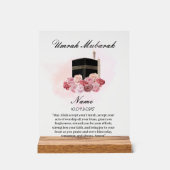 Islamitische bloem acryl umrah Mubarak Acryl Bord (Voorkant)