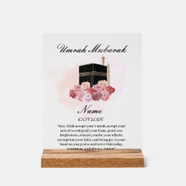 Islamitische bloem acryl umrah Mubarak Bord