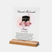 Islamitische bloem acryl umrah Mubarak Bord (Hoek)