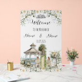 Islamitische bloemen Nikkah teken Acryl Bord (Huwelijk)