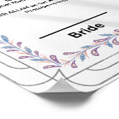 Islamitische bloemen paarse nikkah certificaat poster (Hoek)