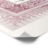 Islamitische bloemengrens Nikkah certificaat Poster (Hoek)