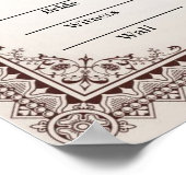 Islamitische Bloemengrens Nikkah certificaat Poster (Hoek)