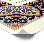 Islamitische bloemengrens Nikkah certificaat Poster (Hoek)