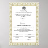 Islamitische bloemengrens Nikkah certificaat Poster (Voorkant)