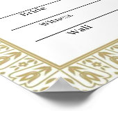 Islamitische bloemengrens Nikkah certificaat Poster (Hoek)