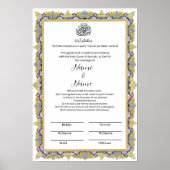 Islamitische bloemengrens Nikkah certificaat Poster (Voorkant)