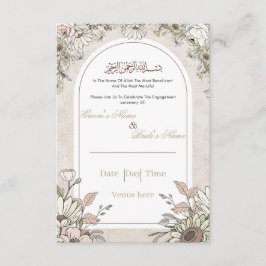 Islamitische botanische verloving ceremoniële uitn kaart