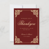 Islamitische Bourgogne Gouden Bruiloft Dank u Kaar Bedankkaart (Voorkant)
