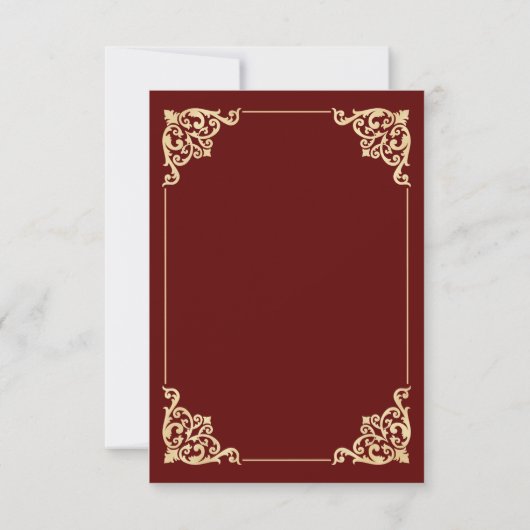 Islamitische Bourgogne Gouden Bruiloft Dank u Kaar Bedankkaart (Achterkant)