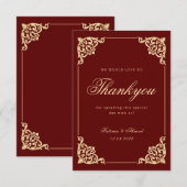 Islamitische Bourgogne Gouden Bruiloft Dank u Kaar Bedankkaart (Voorkant / Achterkant)