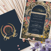 Islamitische Bourgondische bruiloft Art Nouveau Folie Uitnodiging