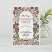 Islamitische Bourgondische bruiloft Art Nouveau Mu Kaart (Staand voorkant)