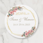 Islamitische bruiloft bedankjes labels (Voorkant)