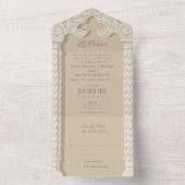 Islamitische bruiloft geperforeerde RSVP All In One Uitnodiging (Binnen)