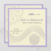 Islamitische bruiloft Katb Kitab verloving uitnodi Kaart (Voorkant / Achterkant)