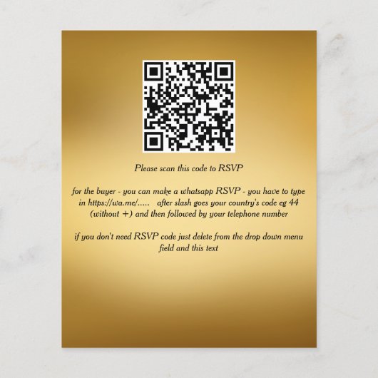 Islamitische bruiloft uitnodiging goud met bruidsp (Achterkant)