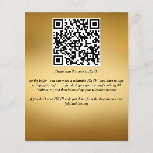 Islamitische bruiloft uitnodiging goud met bruidsp (Achterkant)