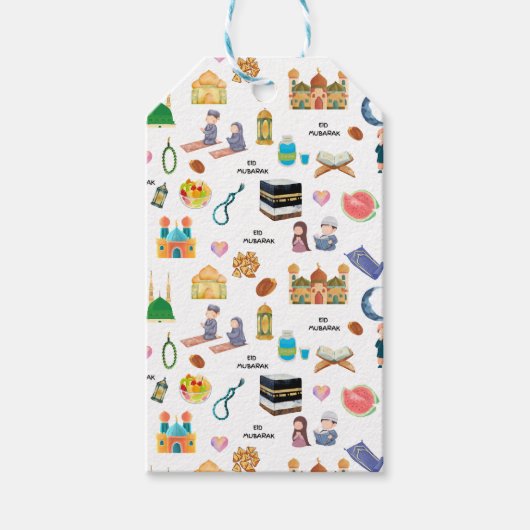 Islamitische cadeaukaartjes | Eid, Mubarak-viering Cadeaulabel (Voorkant)