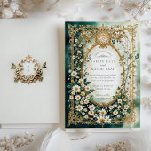 Islamitische Daisy met Faux Gold Details Trouwen Kaart