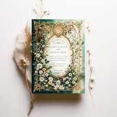 Islamitische Daisy met Faux Gold Details Trouwen Kaart