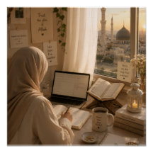 Islamitische Deen & Dunya spiraalposter 