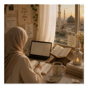Islamitische Deen & Dunya spiraalposter Perfect Poster