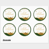 Islamitische Eid-begroetingssticker – Gouden Confe Ronde Sticker (Vel)