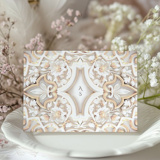 Islamitische Floral Elegance RSVP-kaart Informatiekaartje