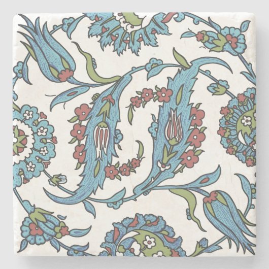 Islamitische Floral Keramische Tile #1 Steen Onder Stenen Onderzetter (Voorkant)