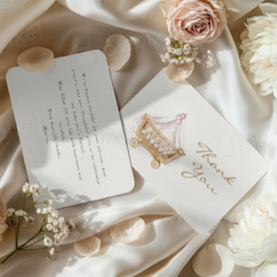 Islamitische geboortekaart voor meisje Aqiqah beda Bedankkaart