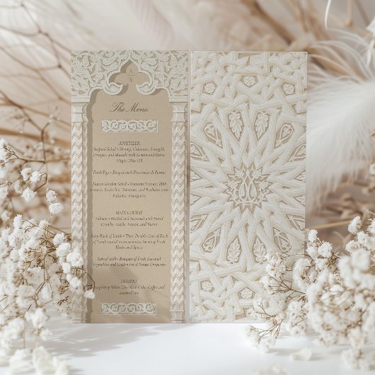 Islamitische Geometrische Bruiloft Menu Kaart