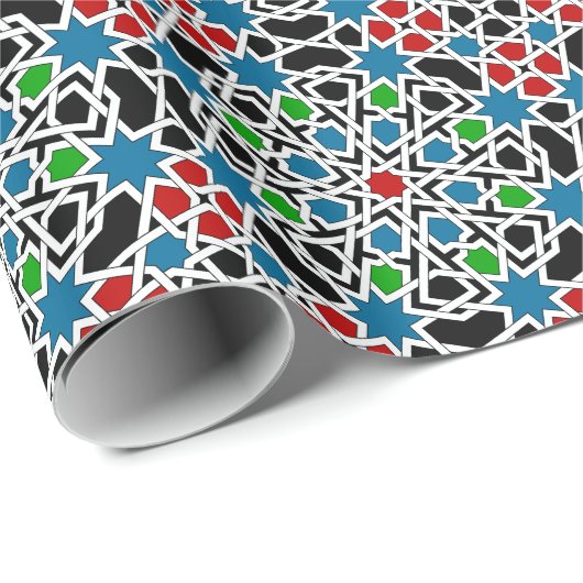 Islamitische geometrische patronen cadeaupapier (Rol Hoek)