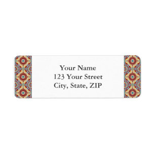 Islamitische geometrische patronen retouradreslabe etiket