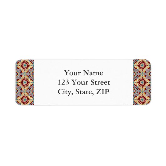Islamitische geometrische patronen retouradreslabe etiket (Voorkant)