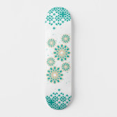 Islamitische geometrische patroon in turquoise ska persoonlijk skateboard (Voorkant)