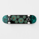 Islamitische geometrische patroon in turquoise ska persoonlijk skateboard (Horizontaal)