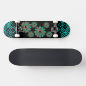 Islamitische geometrische patroon in turquoise ska persoonlijk skateboard (Horizontaal)