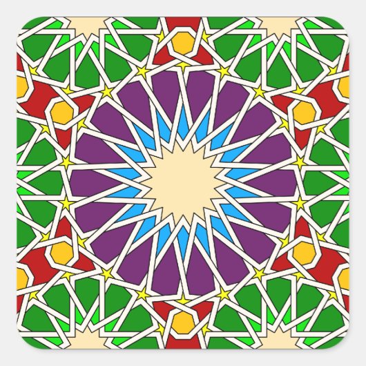 Islamitische geometrische patroon sticker (Voorkant)