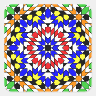 Islamitische geometrische patroonsticker vierkante sticker