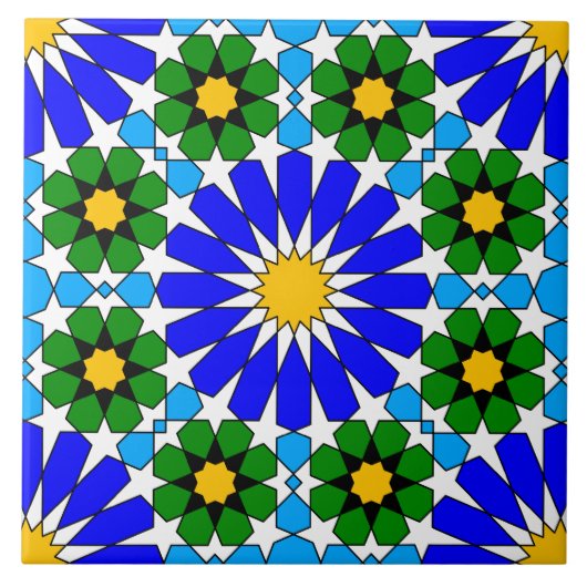 Islamitische geometrische patroontegel tegeltje (Voorkant)