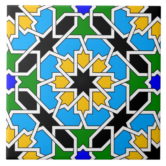 Islamitische geometrische patroontegel tegeltje (Voorkant)