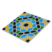 Islamitische geometrische patroontegel tegeltje (Zijkant)