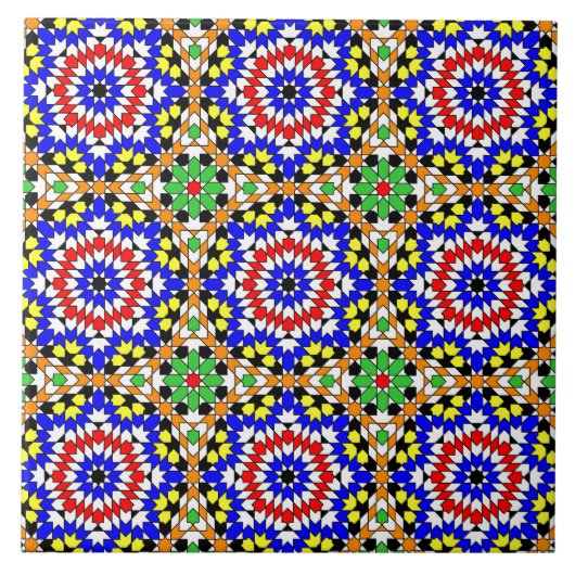 Islamitische geometrische patroontegel tegeltje (Voorkant)