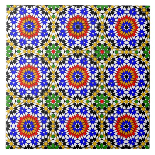 Islamitische geometrische patroontegel tegeltje (Voorkant)